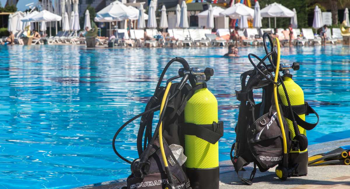 dive tanks on a scuba resort